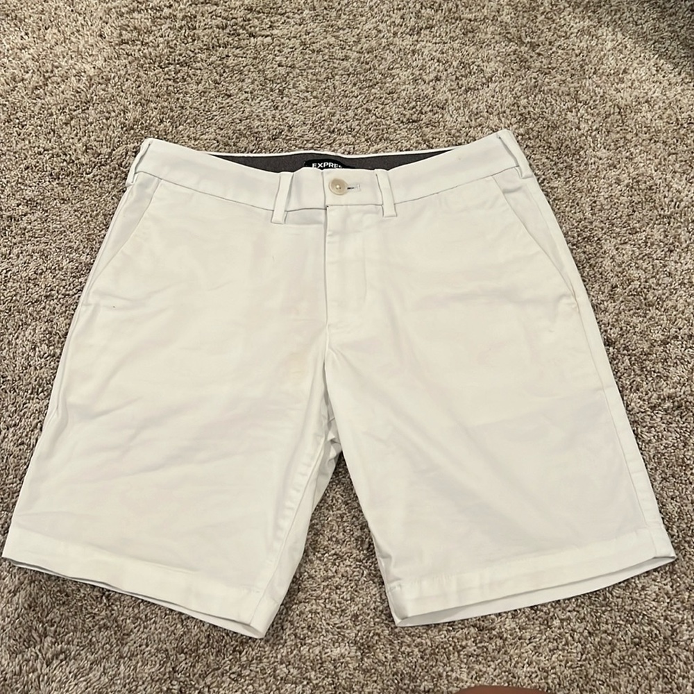 Express white chino dress shorts 8 inch inseam 28 inch waist, great condition